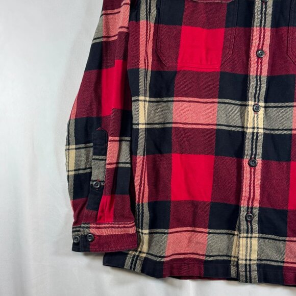 Patagonia Mens Organic Cotton Red & Black Plaid Button-Up Long Sleeve Shirt Size - Picture 6 of 9